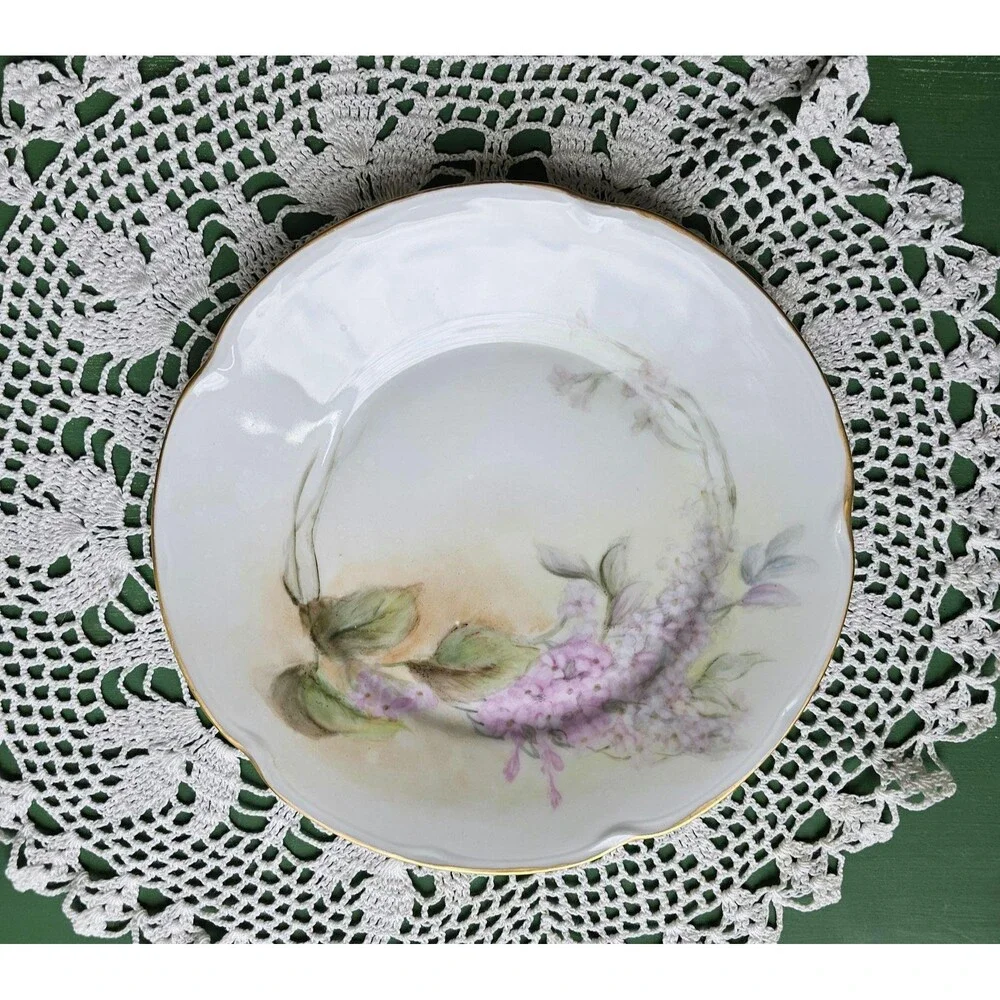 Antique Floral Porcelain Jaeger & Co Plate in 
